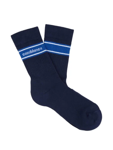Casablanca Sporty Stripe logo-knit ribbed socks