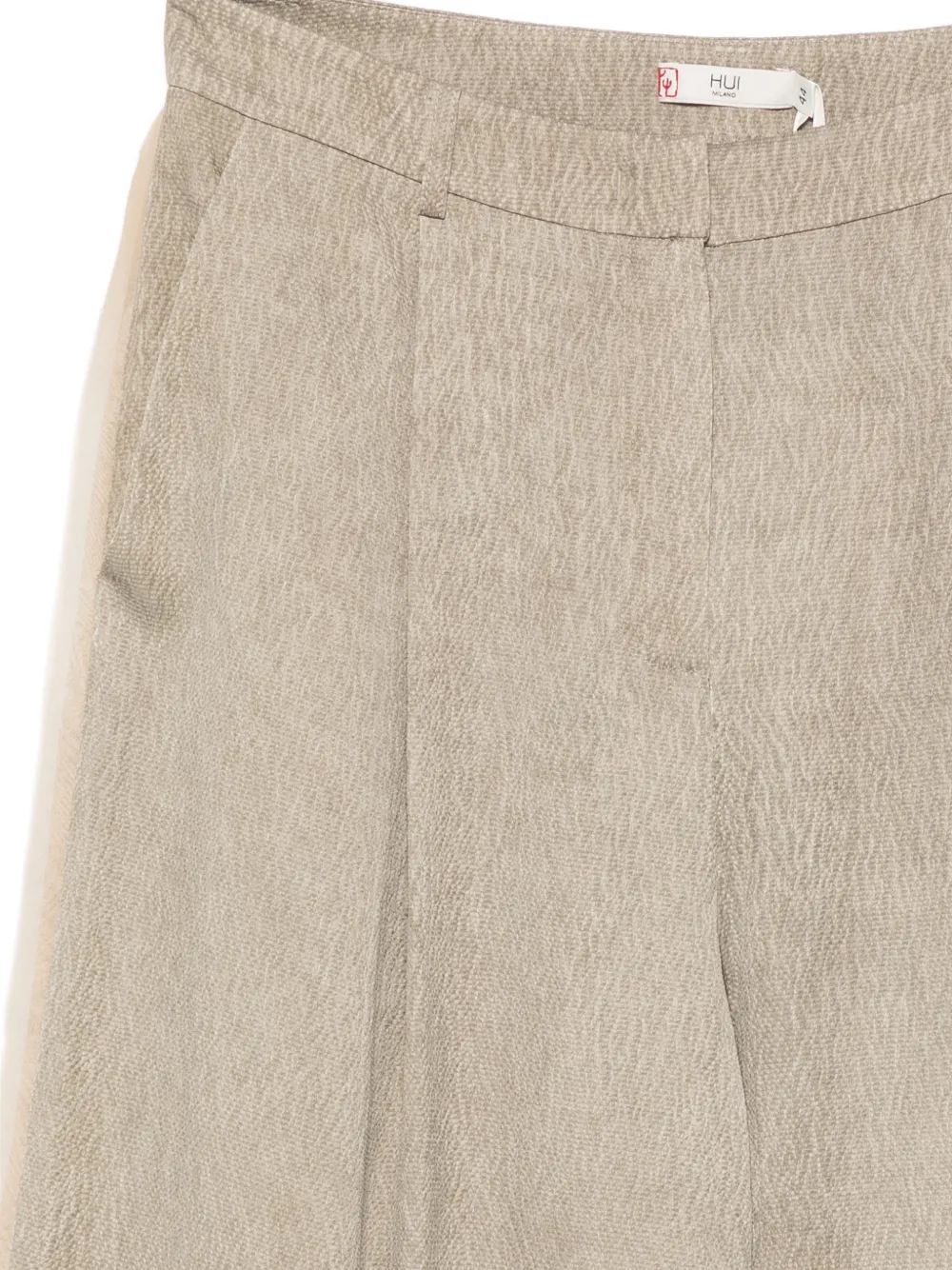 HUI MILANO Palazzo broek met zijstreep Beige