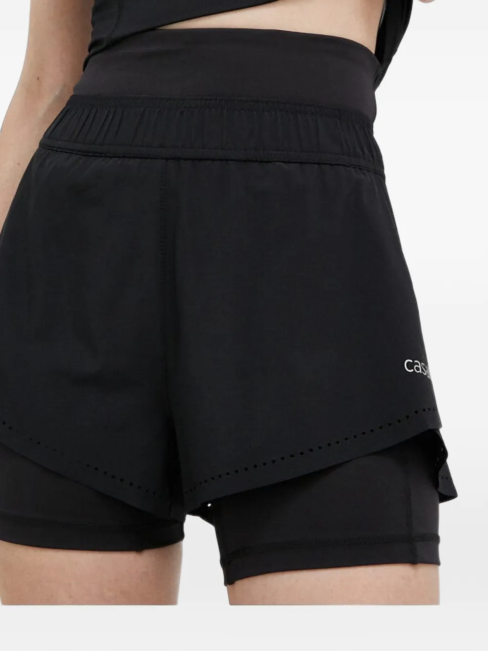 Casall layered laser-cut shorts - Noir Casall layered laser-cut shorts - Noir