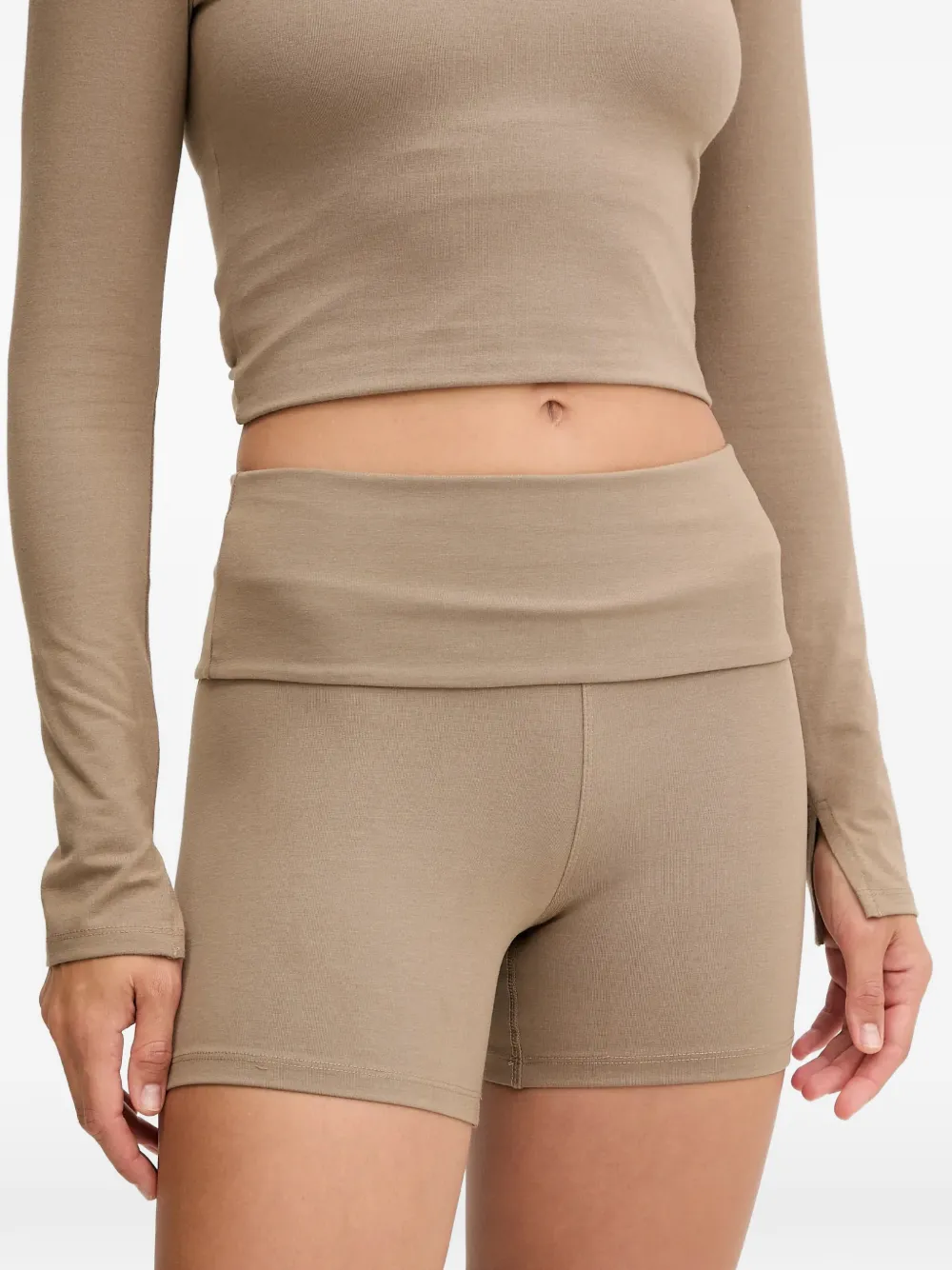 Casall Sublime fold-over shorts - Braun