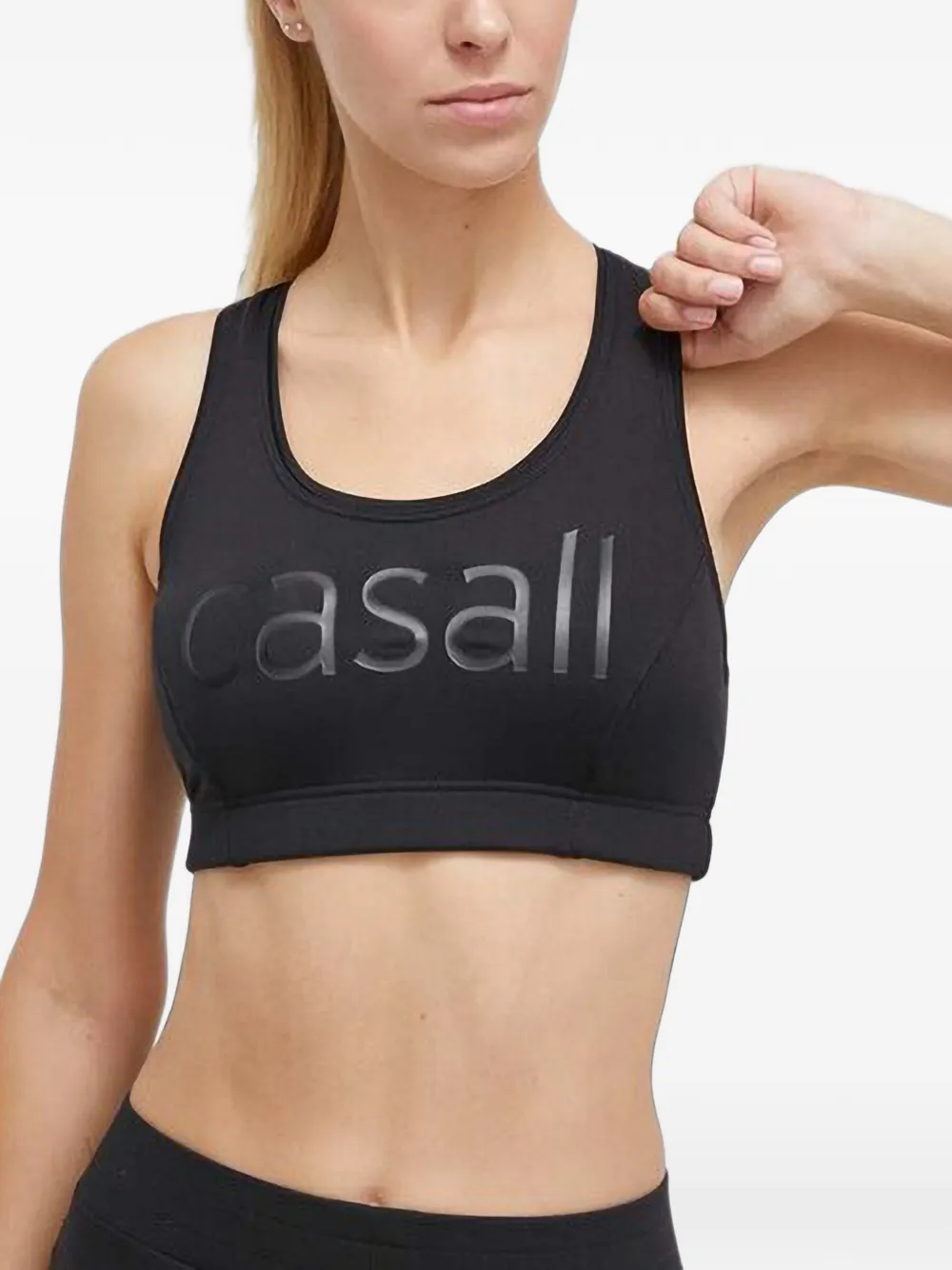 Casall logo-print racerback sports bra - Schwarz