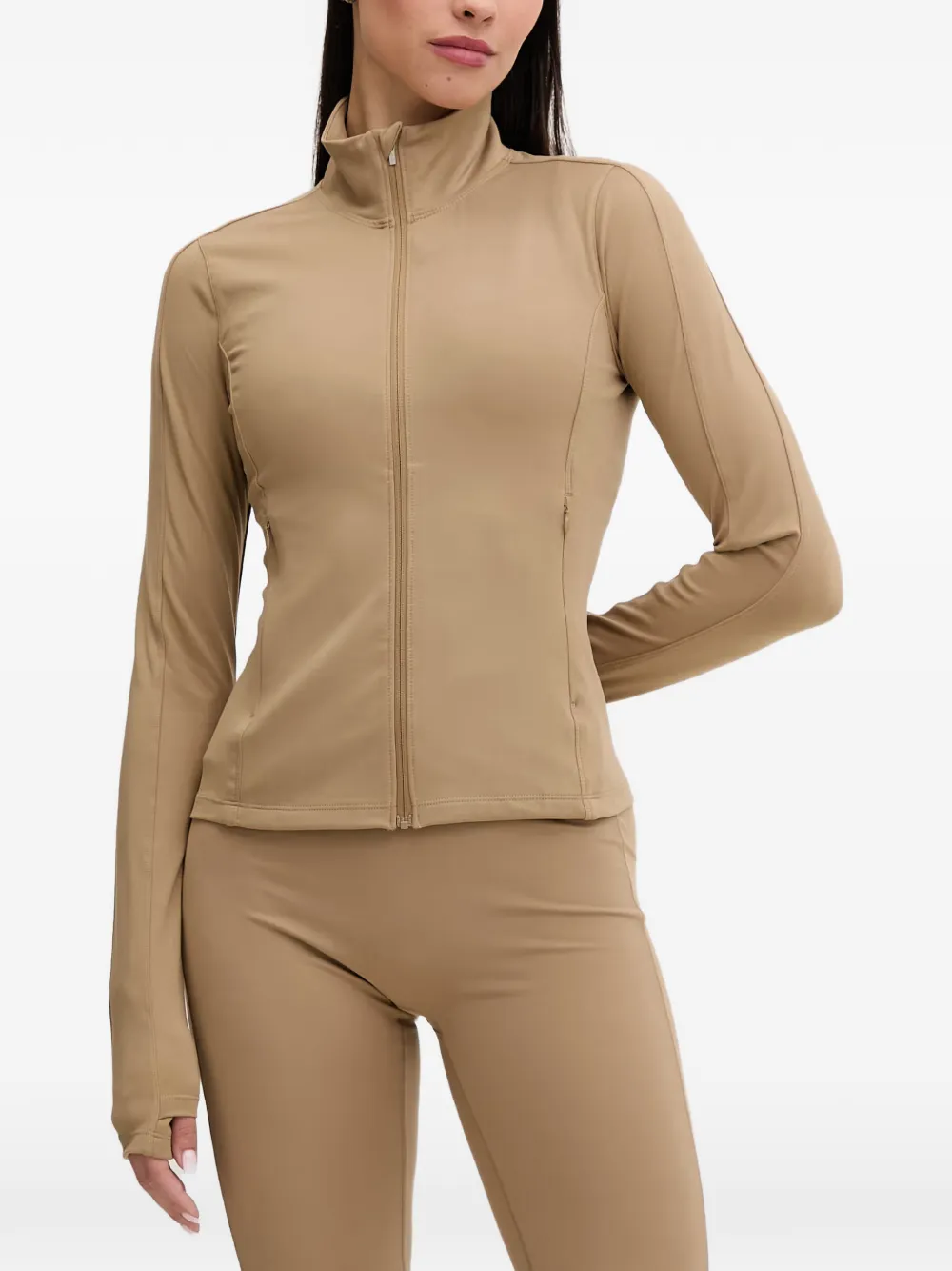 Casall zip-up thumb-slot jacket - Nude