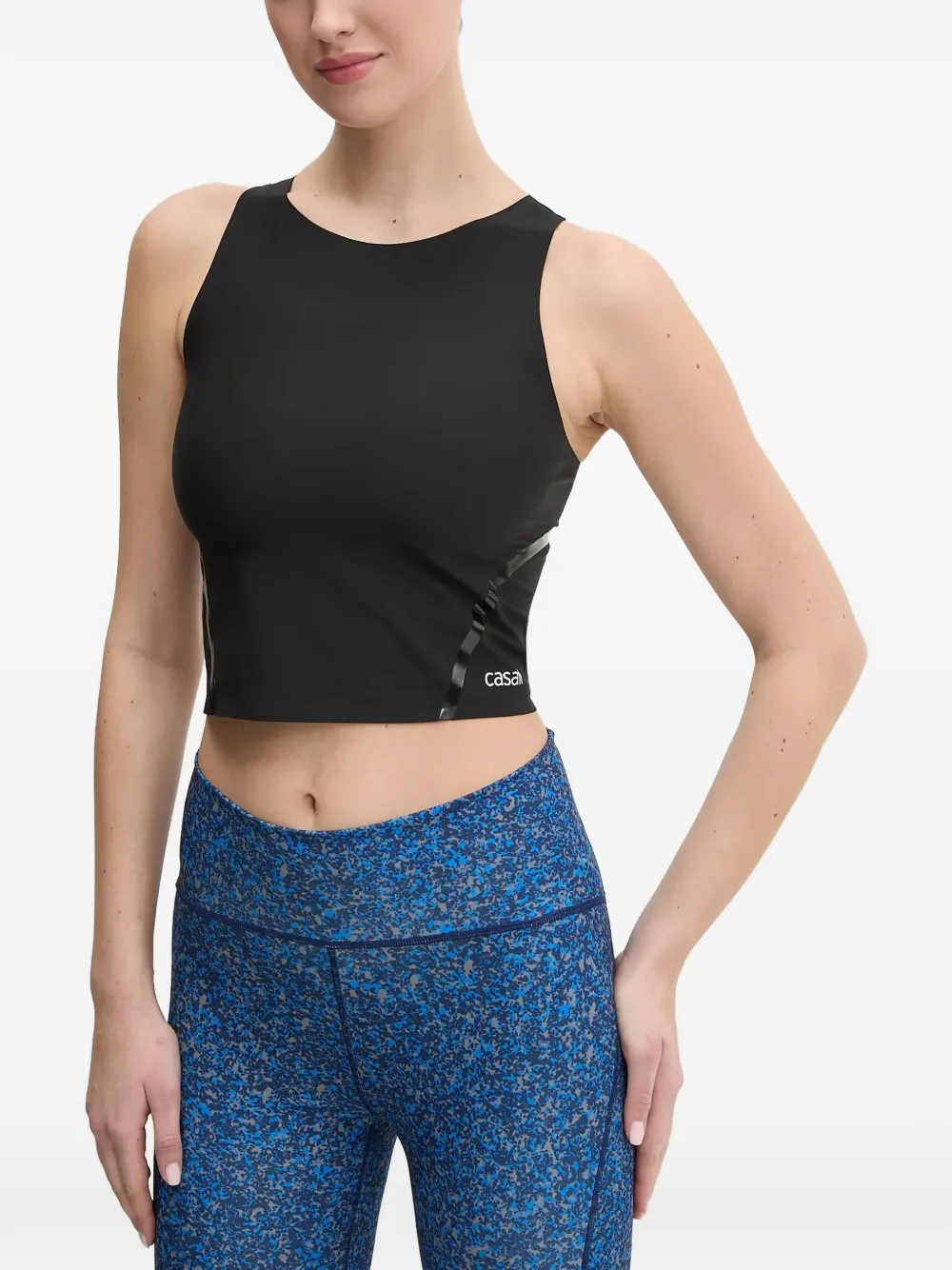 Casall logo-print cropped top - Noir