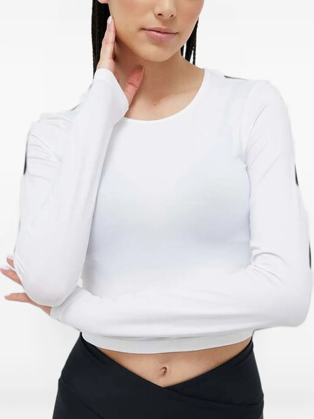 Casall logo-print cropped T-shirt - Weiß