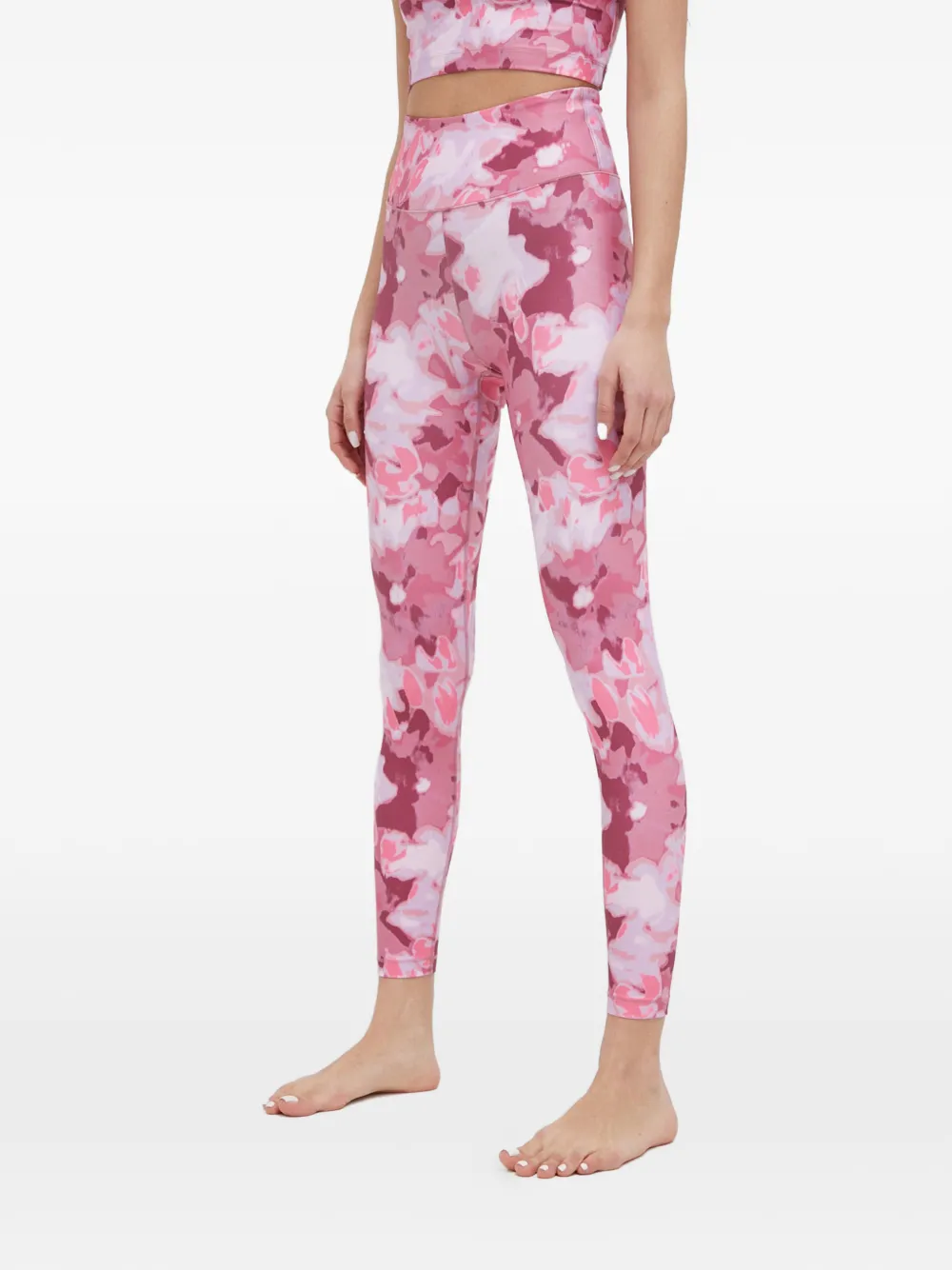 Casall Abstract-print Leggings In Pink