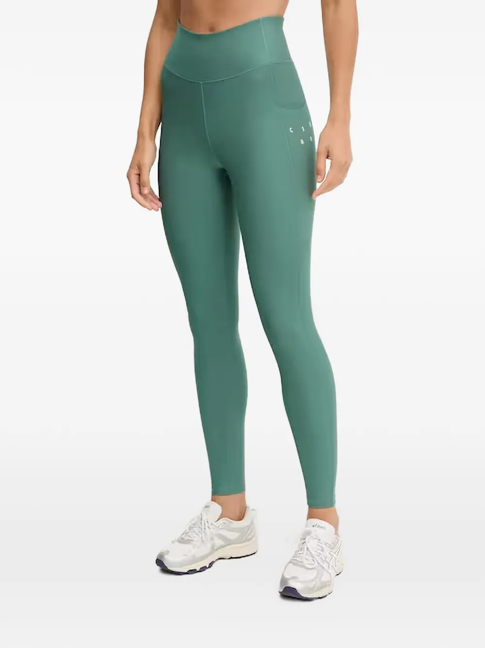 Casall Pure Pocket logo-print high-waisted leggings - Grün