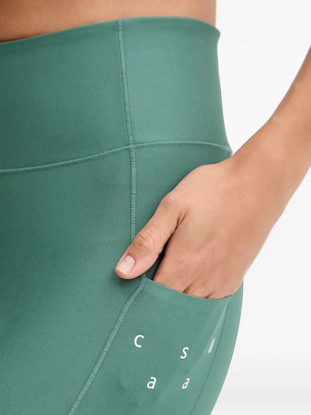 Casall Pure Pocket high-waist legging met logo-print Groen