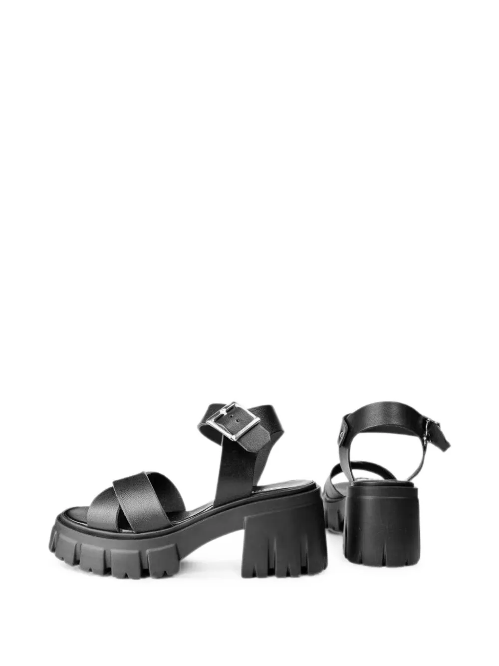 Altercore Sophia crossover-strap buckled sandals Zwart