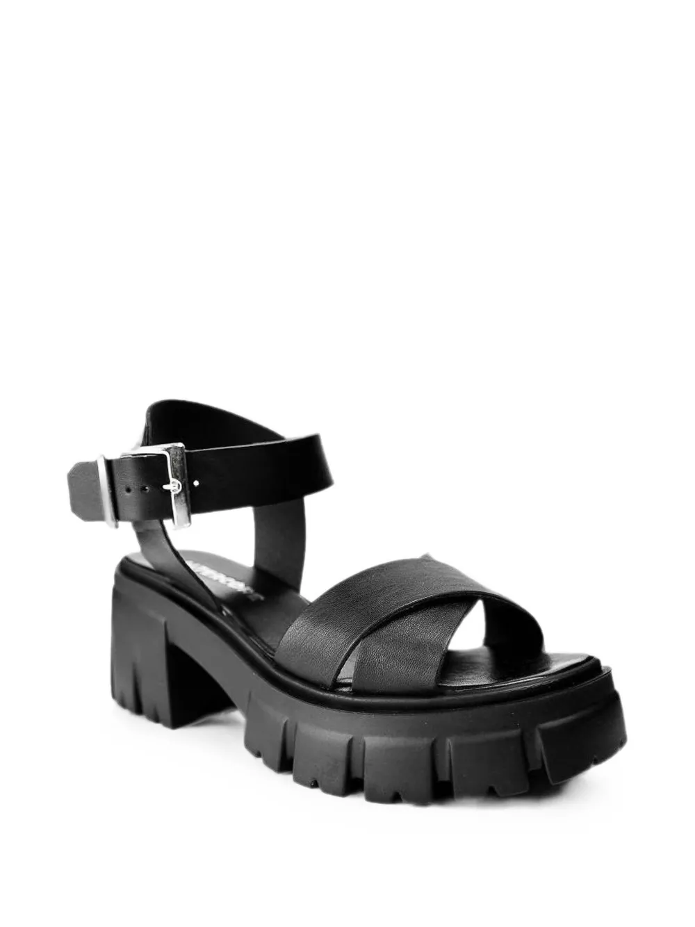 Altercore Sophia crossover-strap buckled sandals Zwart
