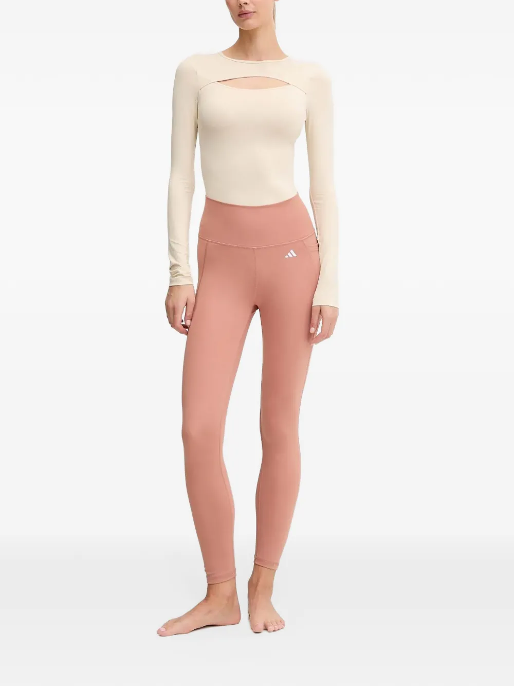 Casall cut-out long-sleeved bodysuit Beige