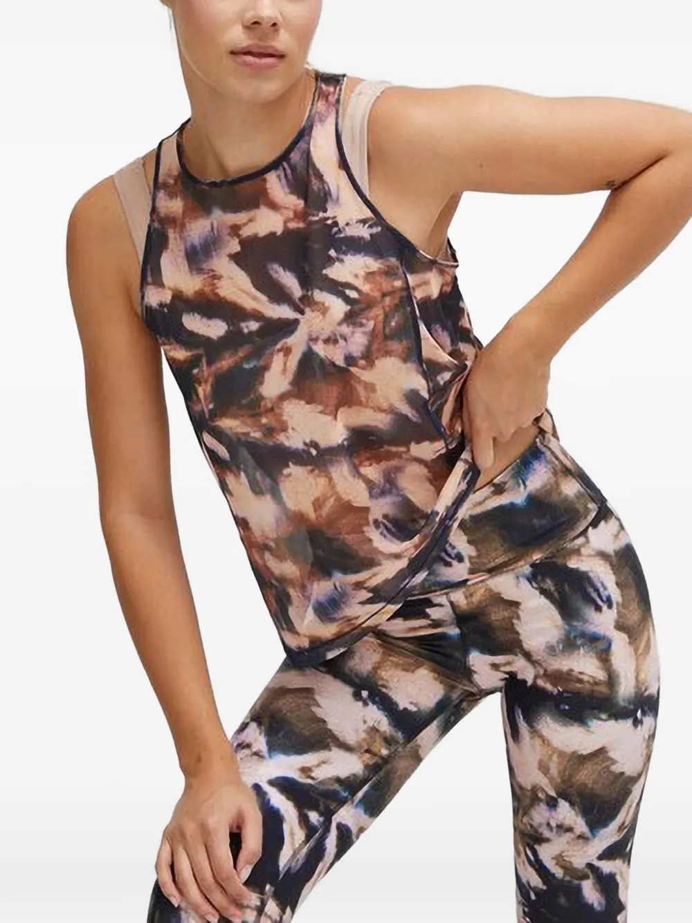 Casall abstract-print sleeveless top