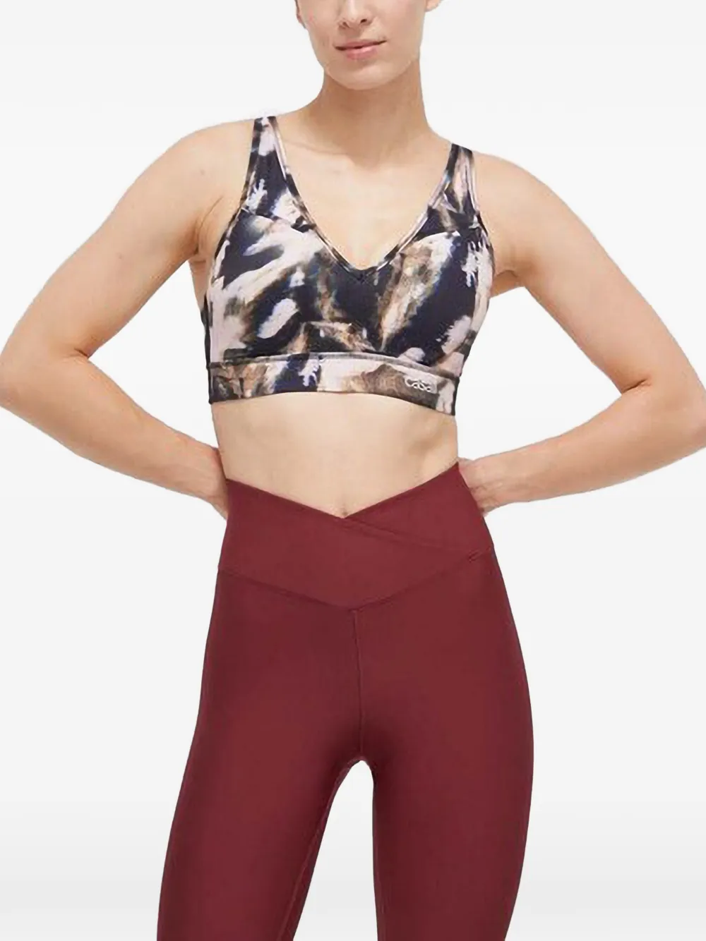 Casall abstract-print crossover sports bra