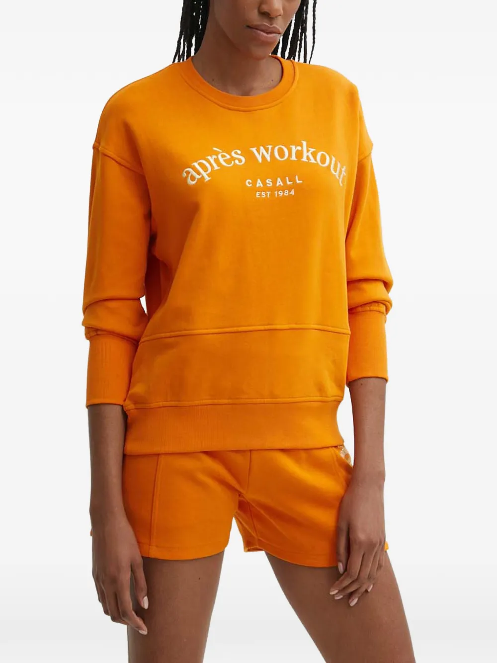 Casall Terry Spring Crew-neck Sweatshirt In Orange