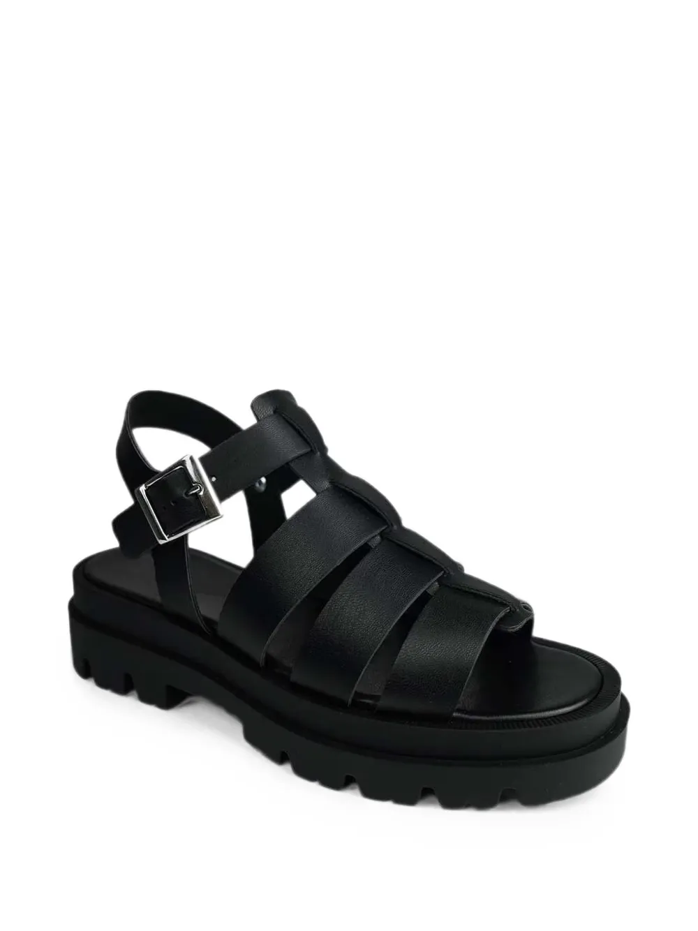 Altercore Elio buckle-fastening caged sandals Zwart