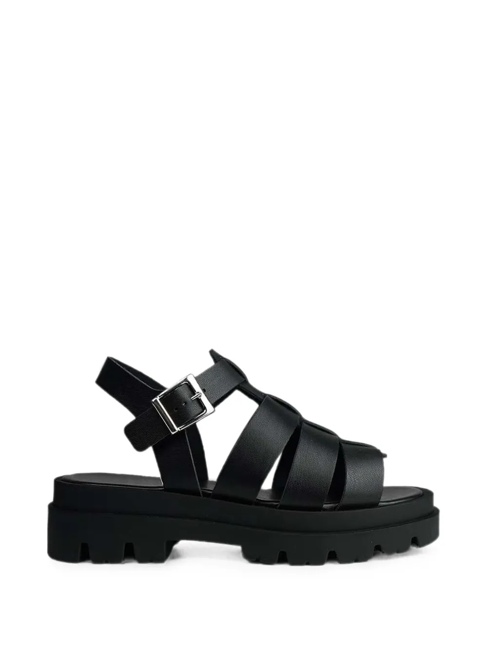 Altercore Elio buckle-fastening caged sandals Zwart