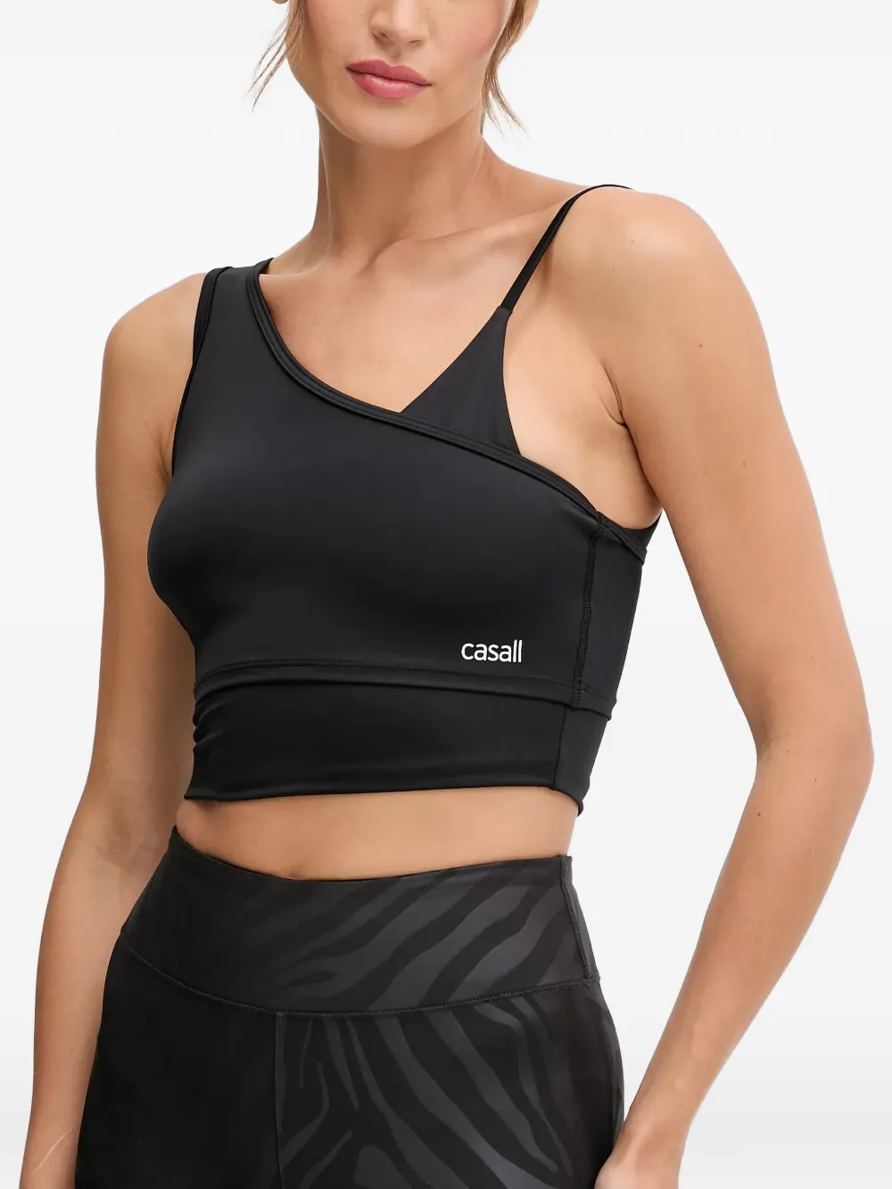 Casall asymmetric crop top - Schwarz