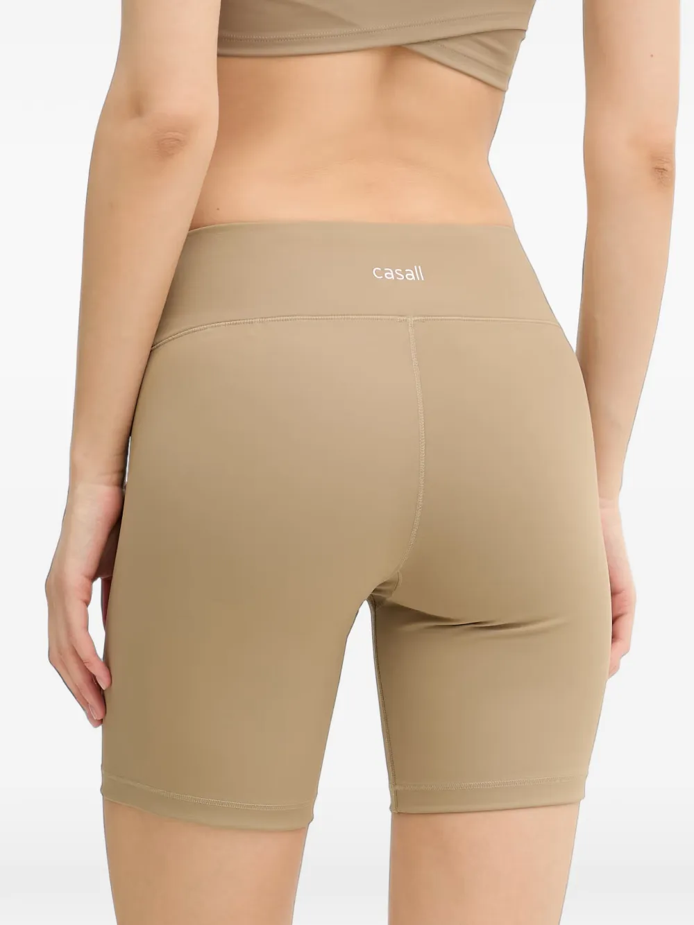 Casall Essential bikershorts met logo-print Groen