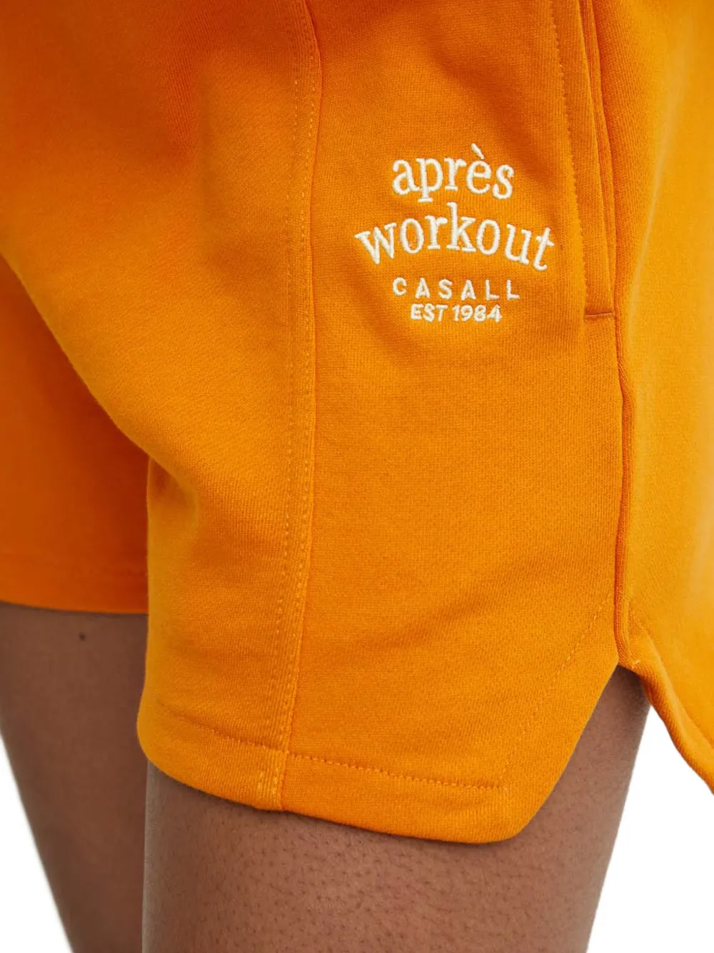 Casall Shorts met geborduurd logo en zijsplit Oranje