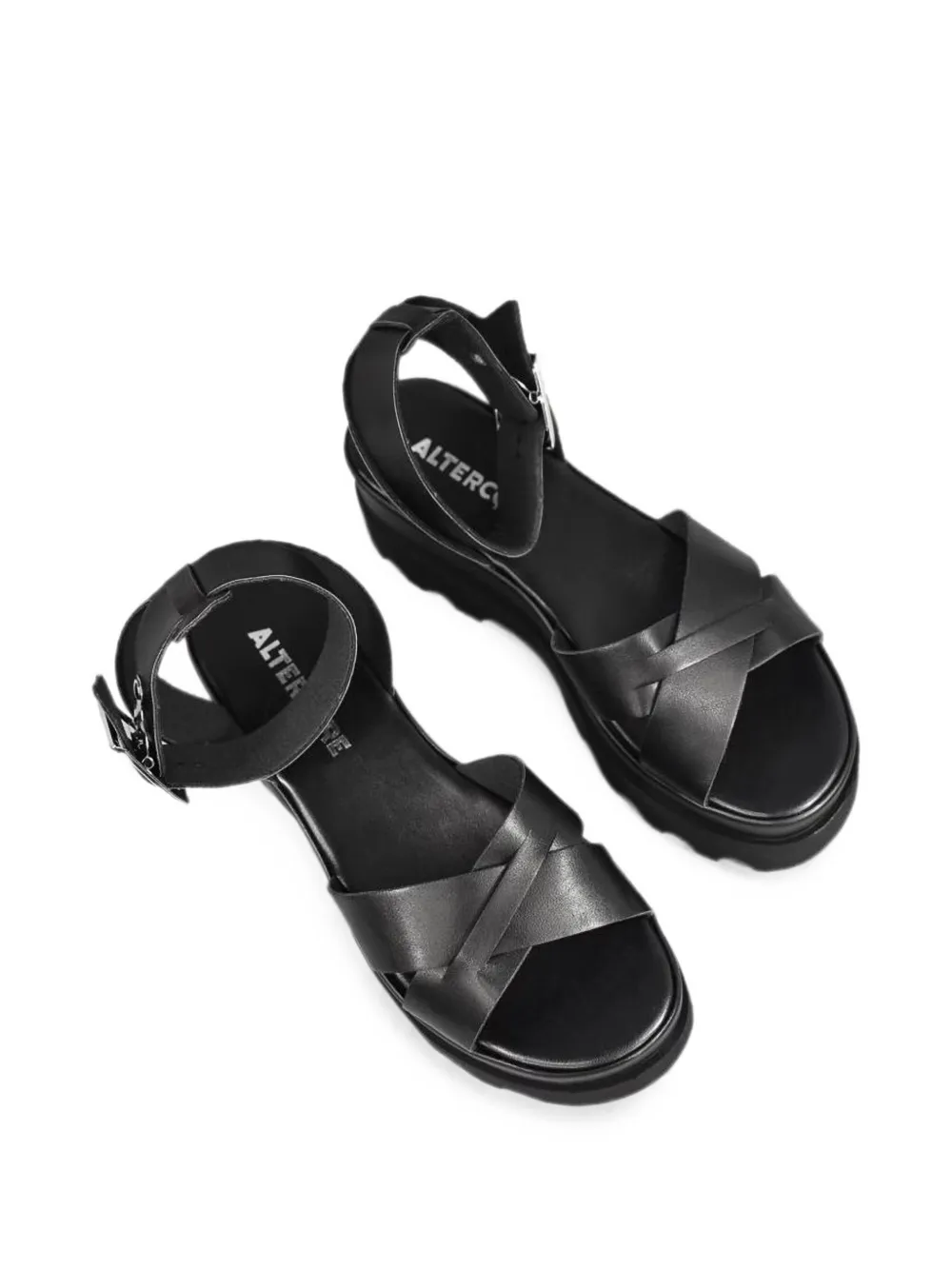 Altercore Zoe buckle-fastening platform sandals Zwart