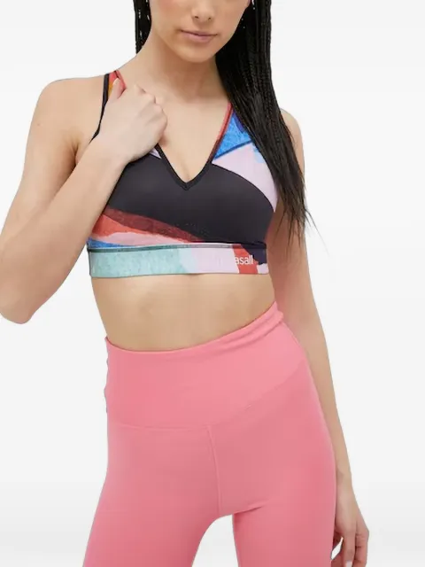 Casall abstract-print crossover-strap sports bra