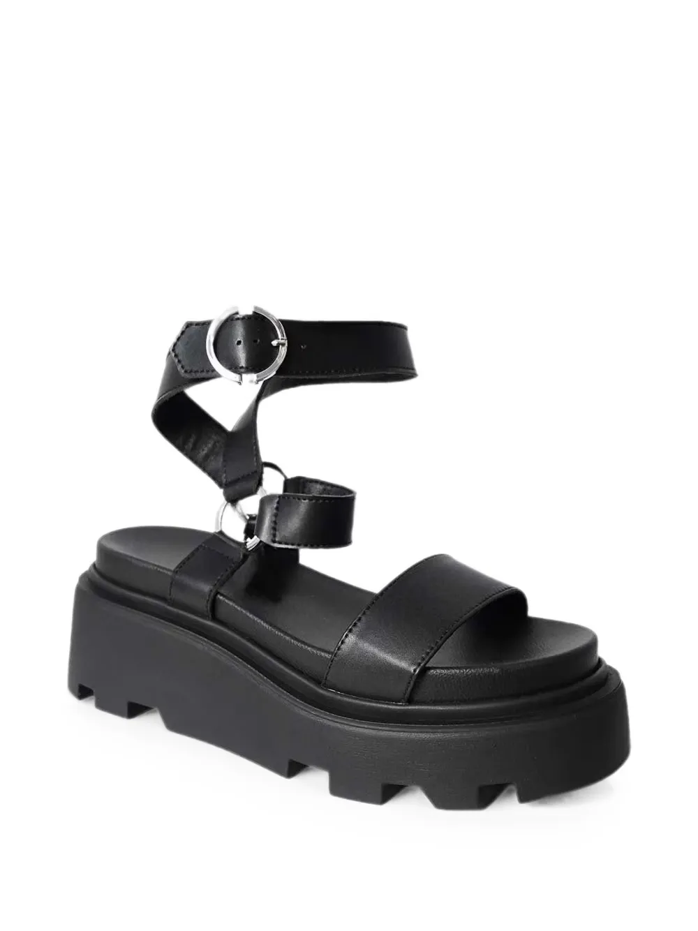Altercore Marilla buckle-fastening platform sandals Zwart