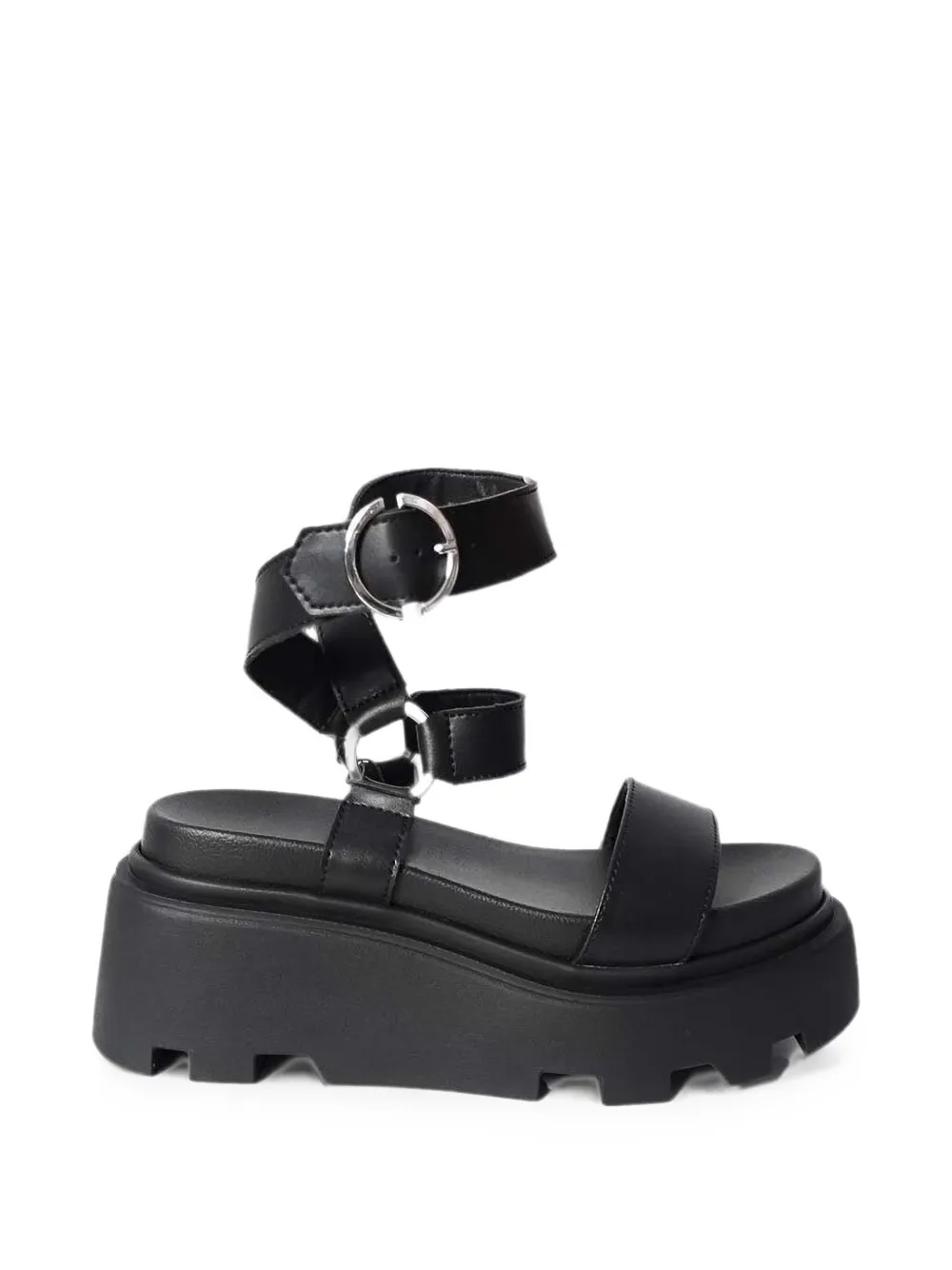 Altercore Marilla buckle-fastening platform sandals Zwart