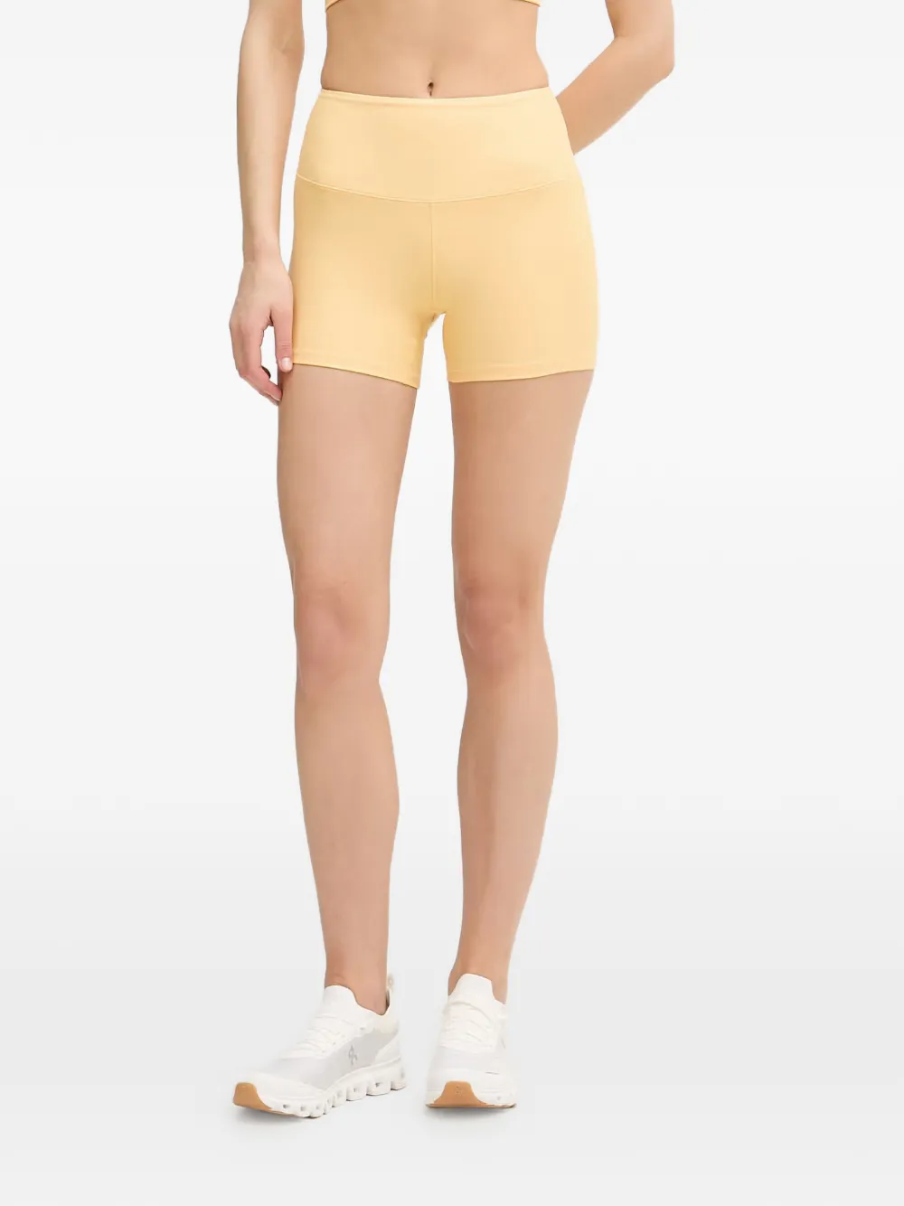 Casall logo-print high-waisted shorts - Gelb