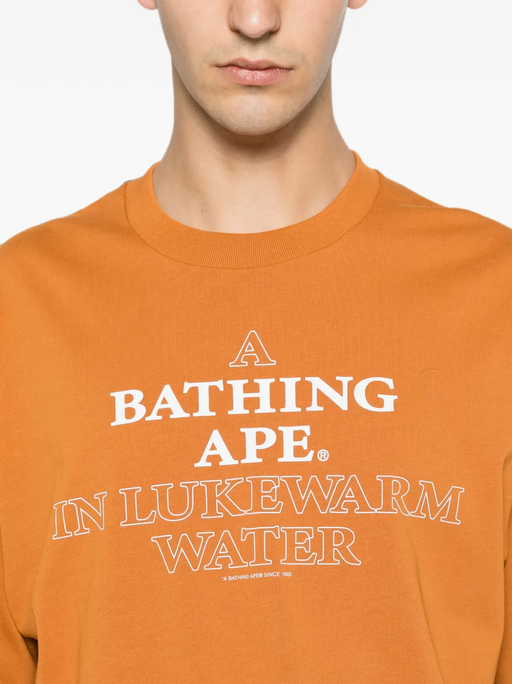 A BATHING APE T-shirt met logoprint Bruin