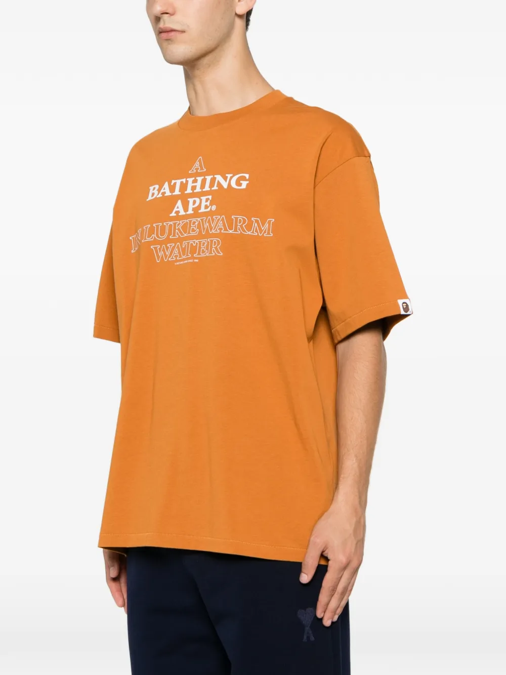 A BATHING APE T-shirt met logoprint Bruin