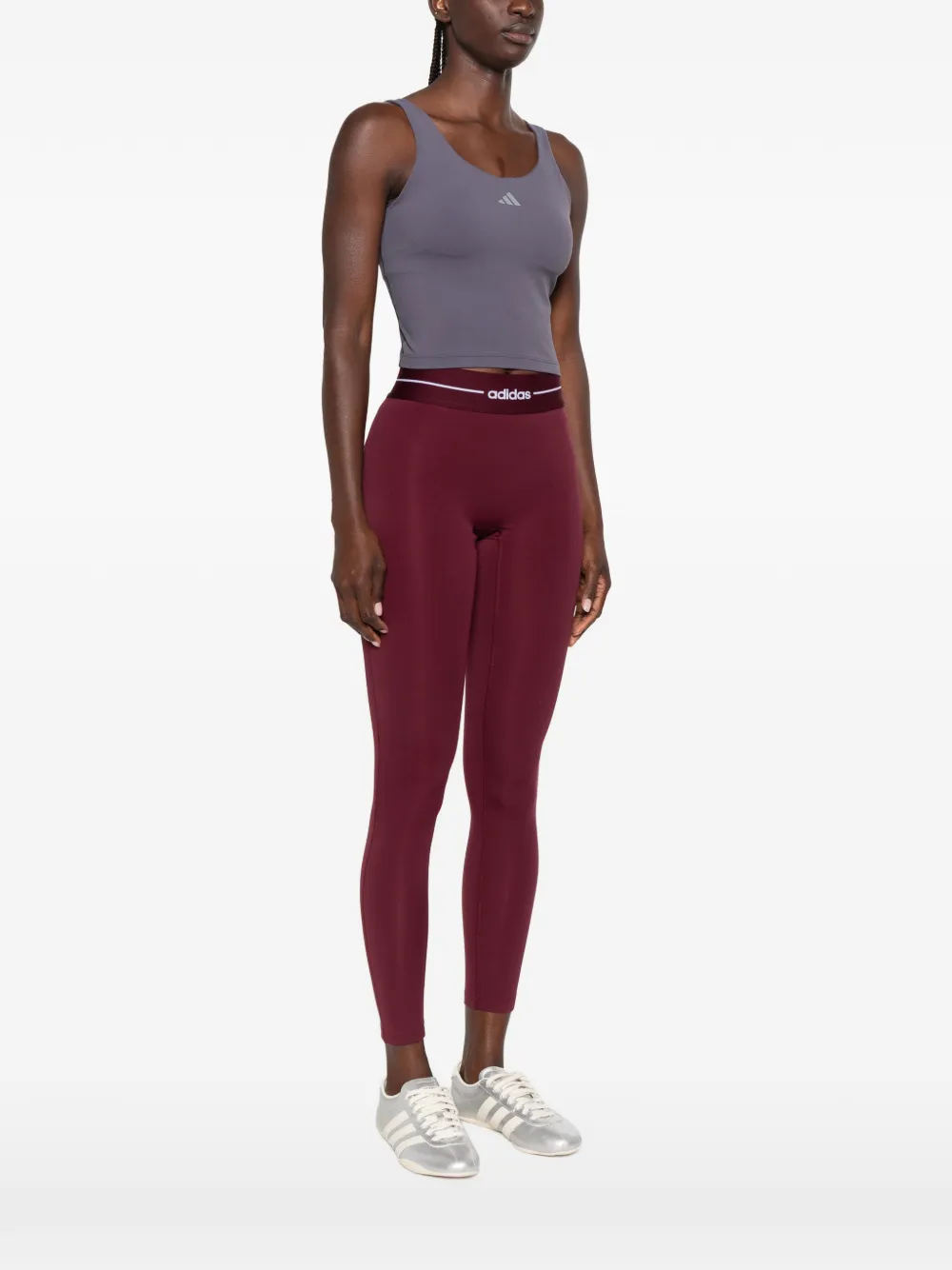 adidas logo-waistband leggings Rood