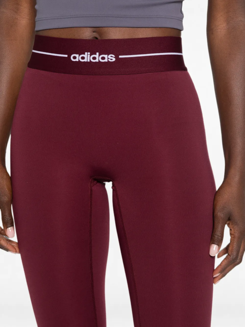 adidas logo-waistband leggings Rood