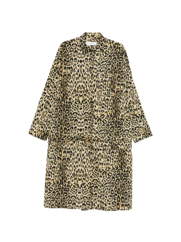 Marie Adam-Leenaerdt Leopard-print Shirt Midi Dress in Neutrals