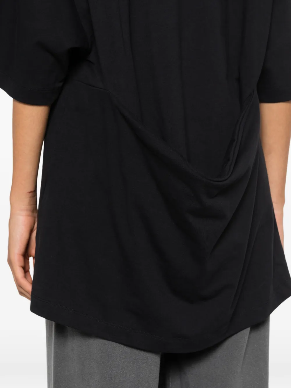Marie Adam-Leenaerdt T-shirt met gedrapeerde achterkant Zwart