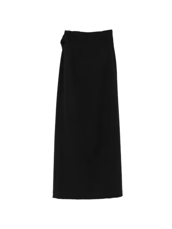 Marie Adam-Leenaerdt Tie-fastening Wrap Maxi Skirt in Black