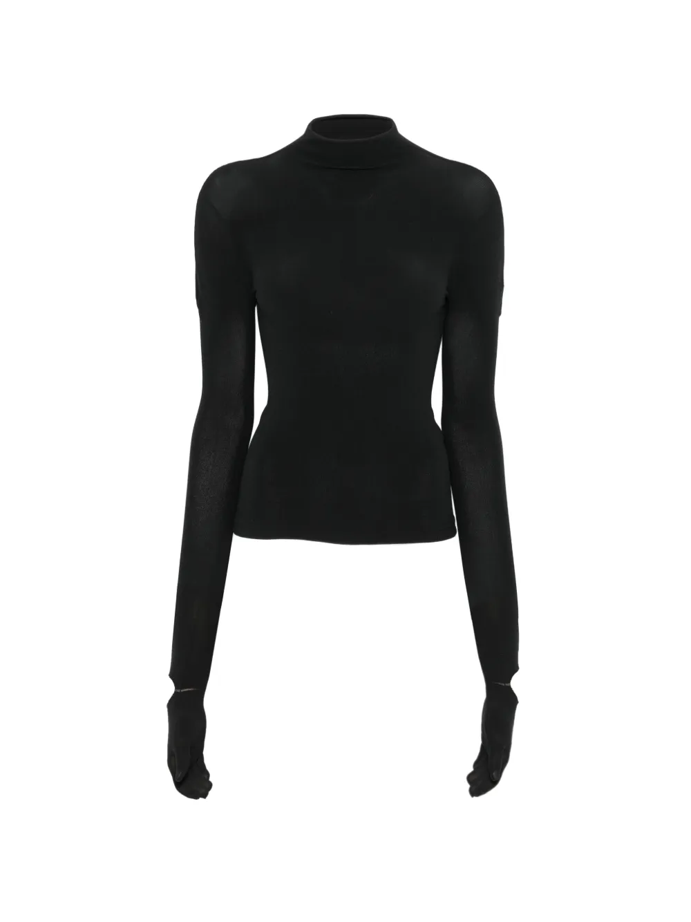 Marie Adam-Leenaerdt glove-sleeve high-neck top - Nero