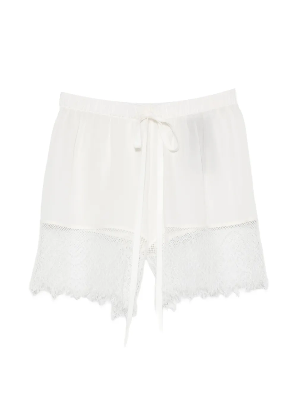 Ann Demeulemeester lace-trim shorts - Bianco