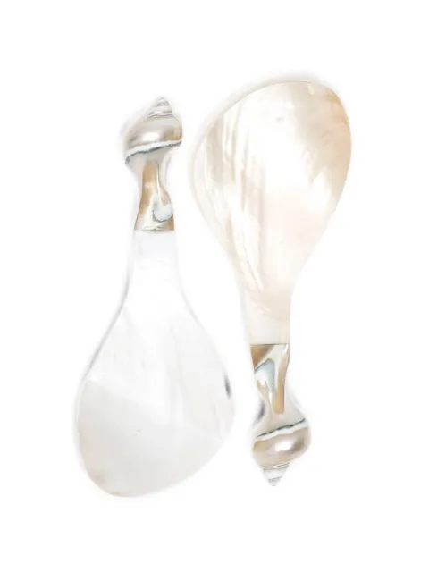 Gohar World shell-detail mother-of-pearl salad servers (set of two)