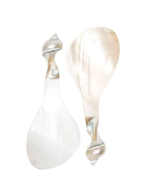 Gohar World shell-detail mother-of-pearl salad servers (set of two)