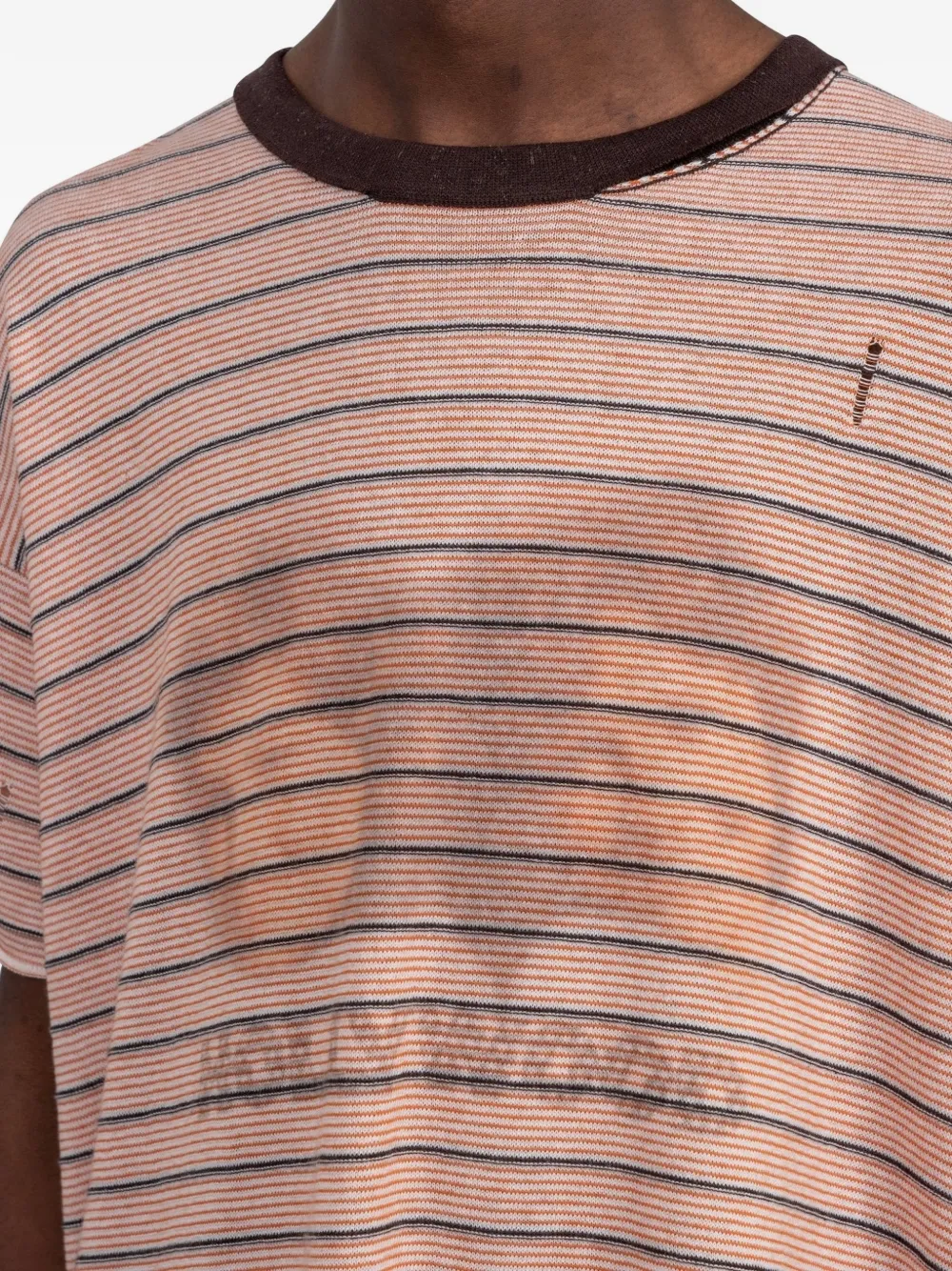 Paly Distressed-effect Striped-pattern T-shirt In Multi