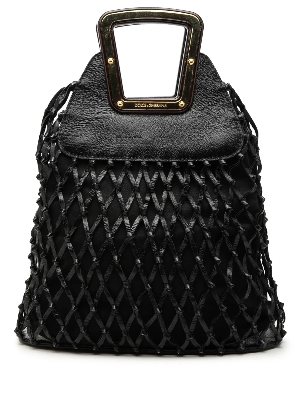 Dolce & Gabbana Pre-Owned 2010-2026 Woven Leather Net Handle Bag handbag - Nero