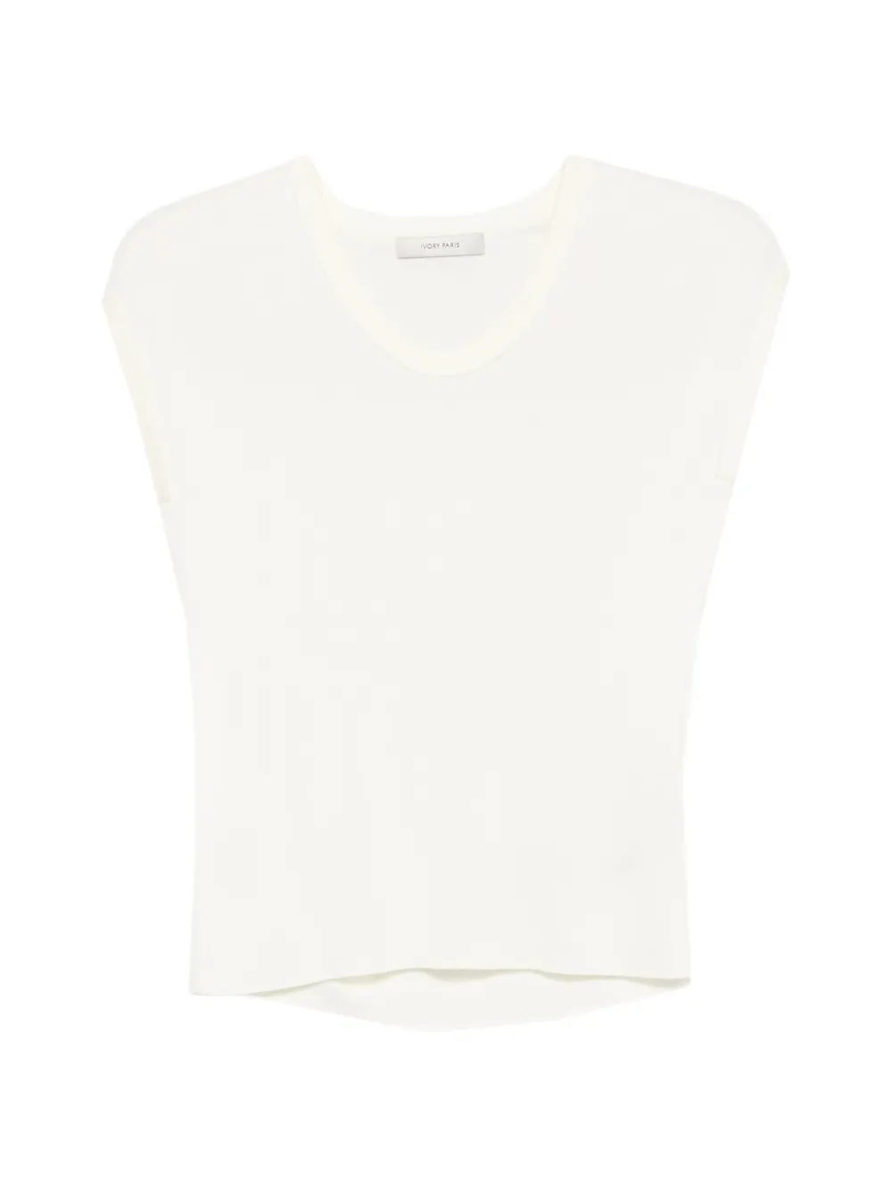 IVORY PARIS Mia scoop-neck cap-sleeves T-shirt - Nude