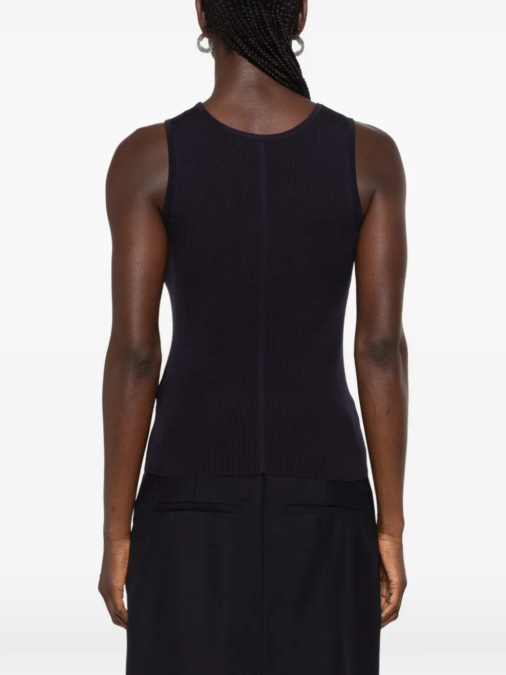 IVORY PARIS Elsa ribgebreide tanktop Blauw