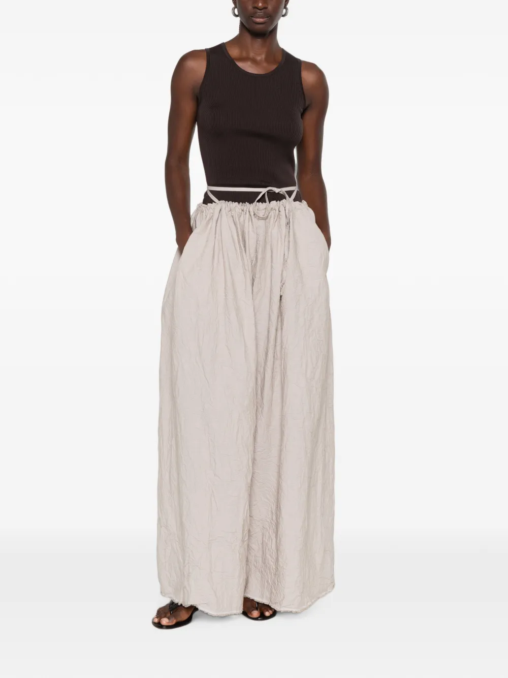 IVORY PARIS Elsa ribgebreide tanktop Bruin
