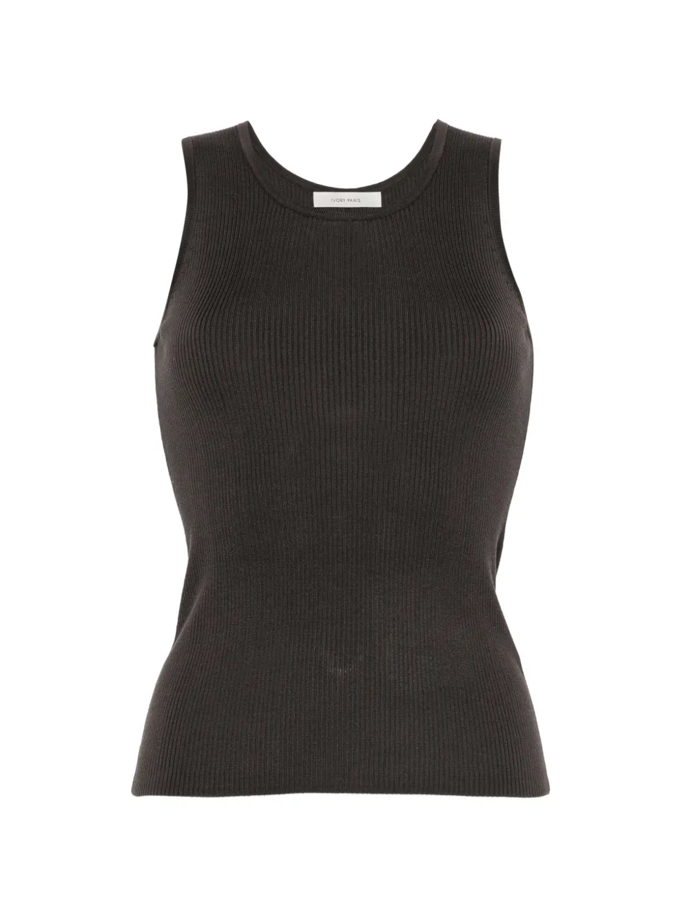 IVORY PARIS Elsa ribbed-knit tank top - Marrone