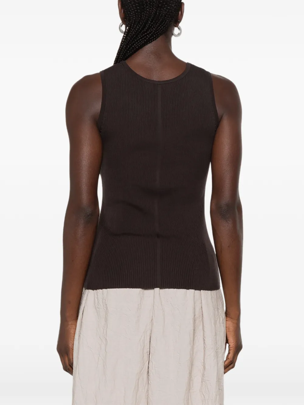 IVORY PARIS Elsa ribgebreide tanktop Bruin