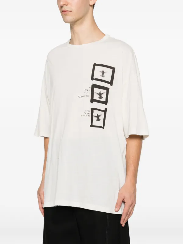 Ann Demeulemeester graphic-print T-shirt | Neutrals | FARFETCH TW