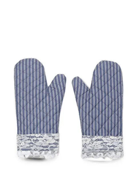 Gohar World lace-trim quilted oven gloves