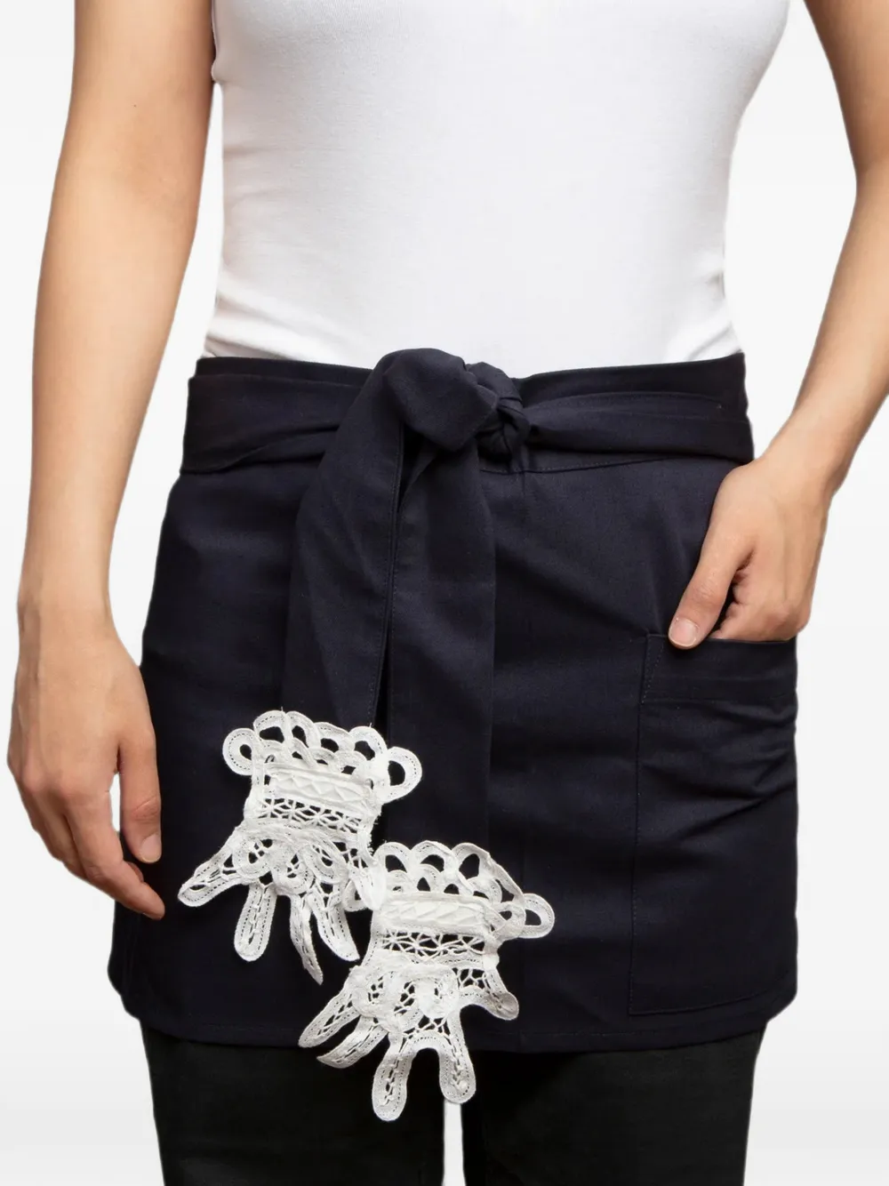 Gohar World Mini Lace Hands Apron in Blue, view 3