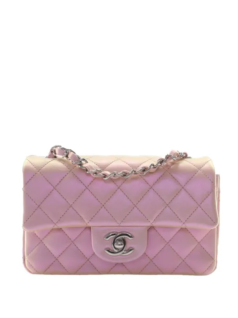 CHANEL Pre-Owned 2021-2026 Mini Rectangular Classic Iridescent Lambskin Single Flap crossbody bag