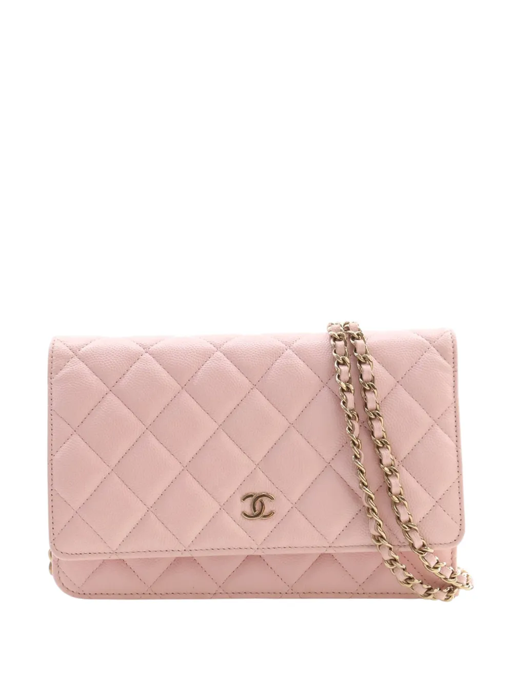 CHANEL Pre-Owned 2021-2026 Classic Caviar Wallet On Chain crossbody bag - Rosa
